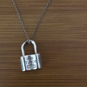Tiffany & Co 925 Lock Pendant Necklace